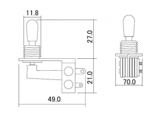 3-Way Hosco® Toggle Switch • Right Angle • Chrome