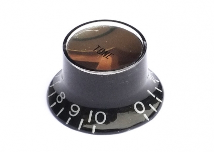 Bell Knob w/Reflector Cap • Metric • Black/Silver • Tone