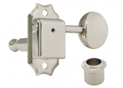 Hosco®/Gotoh® SD90 3x3 Vintage Tone Revival Tuners • Long Brass Posts • Metal Oval Button • Nickel