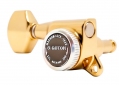 Gotoh® 6-In-Line MGT Locking Tuners • SG381 • Gold • Small Modern Button • Staggered • Left Handed