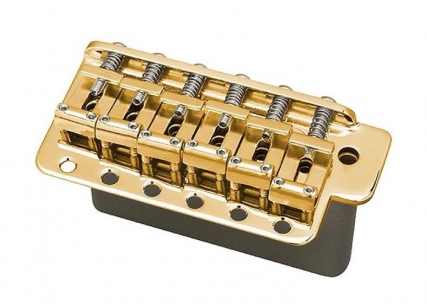 Gotoh® Vintage Stratocaster® Style Tremolo Bridge • Stamped Saddles • Steel Block • Gold • Left Handed
