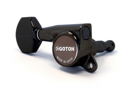 Gotoh® 6-In-Line Tuners • SG381 • Black • Small Modern Button • Left Handed