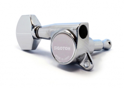 Gotoh® 6-In-Line Tuners • SG381 • Chrome • Small Modern Button • Left Handed