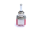 Mini Toggle Switch • 3-Way • On/Off/On • Chrome