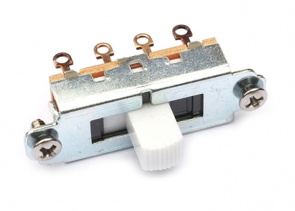 Switchcraft® Slide Switch • 3-Way (Duosonic®/Mustang® Style) • White Tip