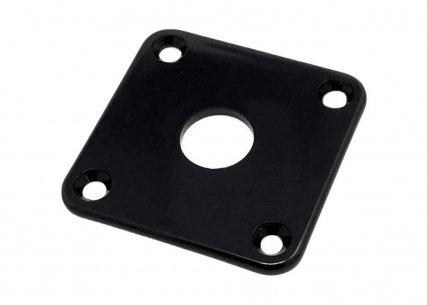Square LP® Style Jackplate • Flat Plastic • 25.4mm • Black