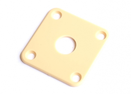 Square LP® Style Jackplate • Flat Plastic • 25.4mm • Cream