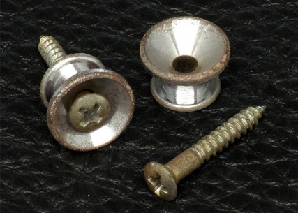 Gotoh® Strap Buttons w/Screws • Chrome • Aged/Relic