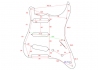 Stratocaster® Style Pickguard • 11 Hole • Vintage Cream/Black/Vintage Cream