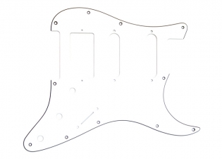 Stratocaster® Style Pickguard • 1HB 2SC • 11 Hole • White/Black/White