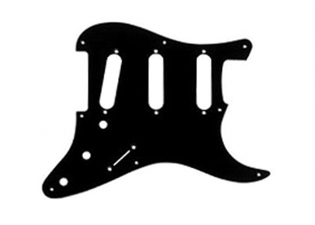 Stratocaster® Style Pickguard • 8 Hole • Black Thin