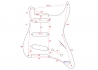 Stratocaster® Style Pickguard • 8 Hole • Black Thin