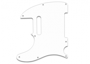 Telecaster® Style Pickguard • 8 Hole • White Thin • Left Handed