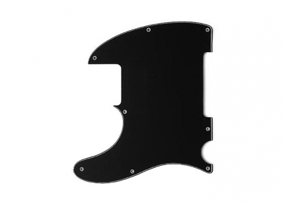 KAISH 5 Hole Tele Blank Guitar Pickguard Scratch Plate Fits Fender Telecaster Esquire Black 3 Ply 