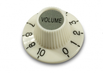 Kluson® Witch Hat Knob • Antique White w/Silver Top • Volume