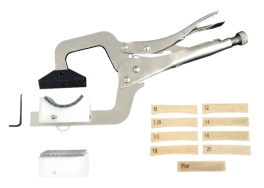 Handheld Fret Press Set, 4 Cauls, 9 Inserts, Luthier Tools | Guitartrade