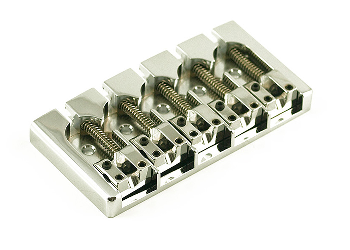 Hipshot Bass Bridge, A Style, Fender Mount, 5 String, Chrome